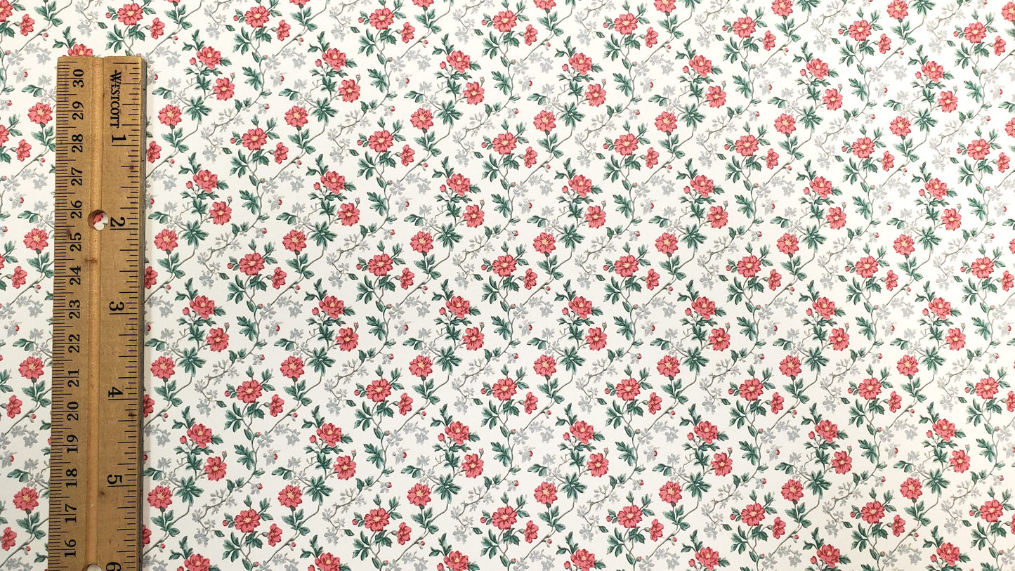 Dollhouse Wallpaper Peony Lace Floral 1:12 Scale by MiniatureCrush