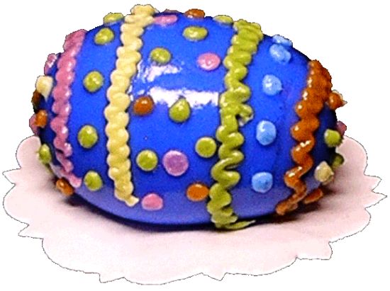 Dollhouse Blue Easter Egg Cake 1:12 Scale Miniature Dessert Food