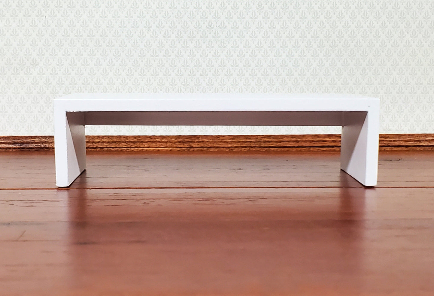 Dollhouse Modern Coffee Table White Finish 1:12 Scale Miniature Furniture