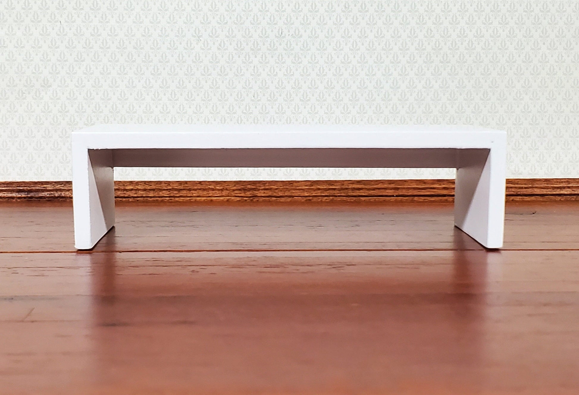 Dollhouse Modern Coffee Table White Finish 1:12 Scale Miniature Furniture