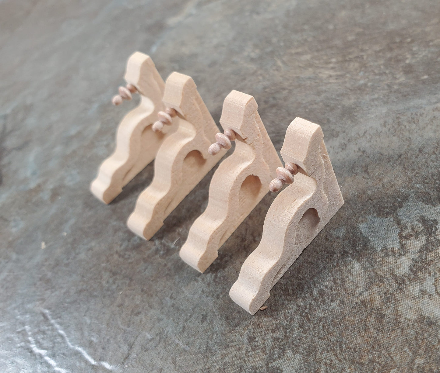 Dollhouse Wood Corbels or Brackets 1:12 Scale 1 1/4" Tall Set of 4 Houseworks