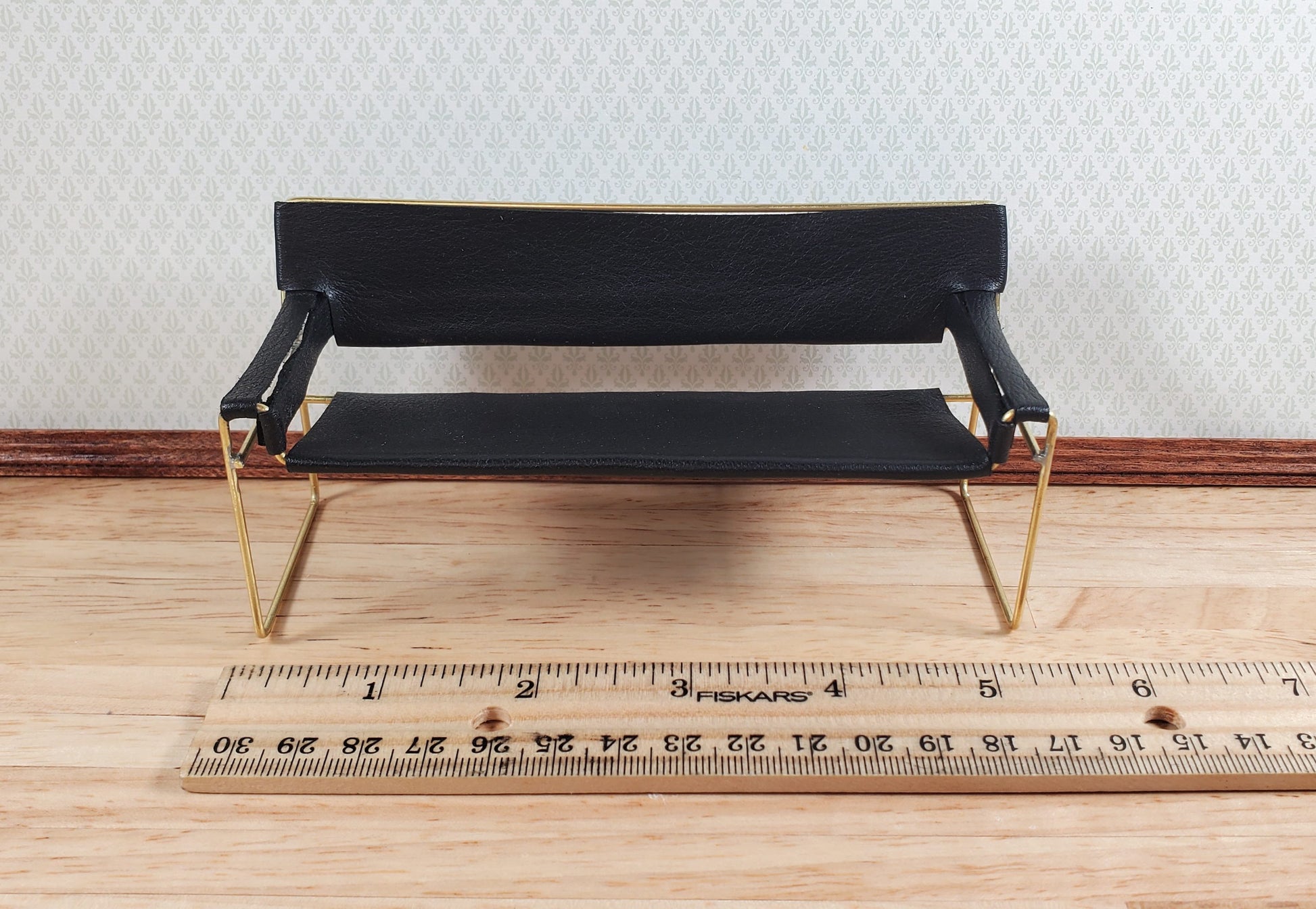 Modern Wassily Style Living Room Set Sofa 2 Chairs Coffee Table Black Leather by Warren Richardson