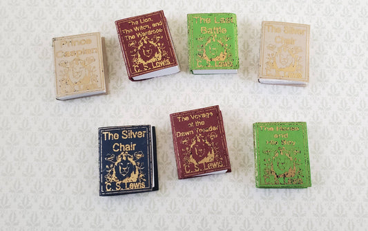 Dollhouse Miniature Books x7 CS Lewis Narnia Set 1:12 Scale (blank inside)