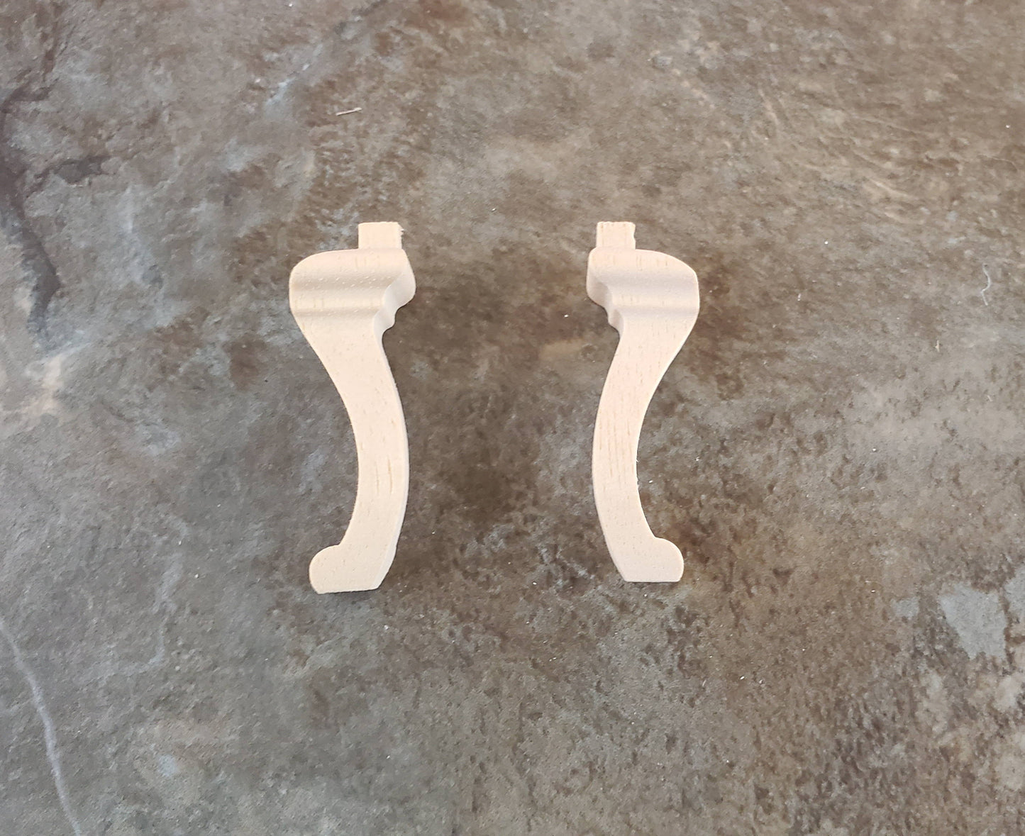 Dollhouse Miniature Cabriole Legs Large for Furniture Set of 2 Pieces 1 9/16"