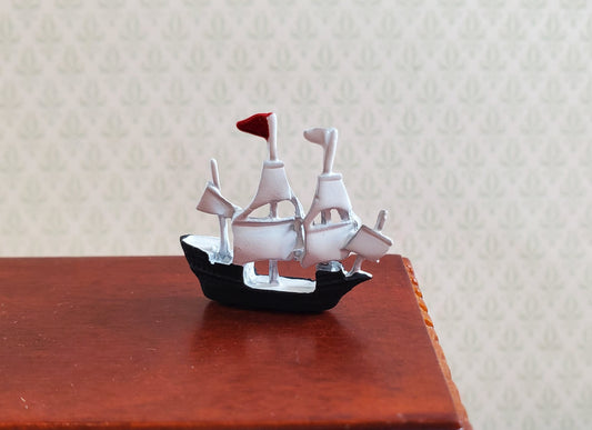 Dollhouse Tiny Tall Model Ship Statue Boat Miniature Hand Painted Metal
