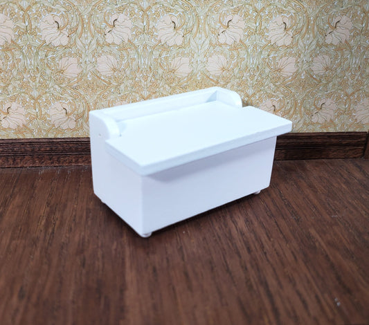 Dollhouse Small Toy Chest White Wood Trunk 1:12 Scale Nursery Furniture