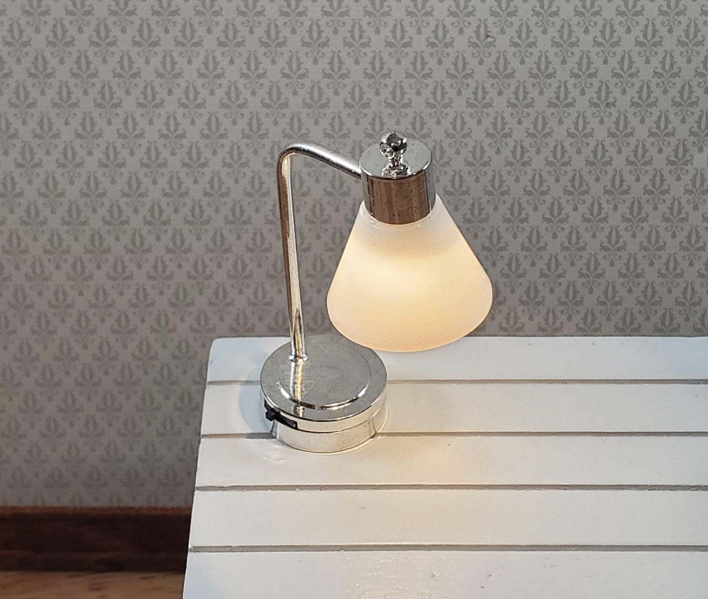Dollhouse Lamp Desk Table Light Battery Operated LARGE Modern Style Miniature