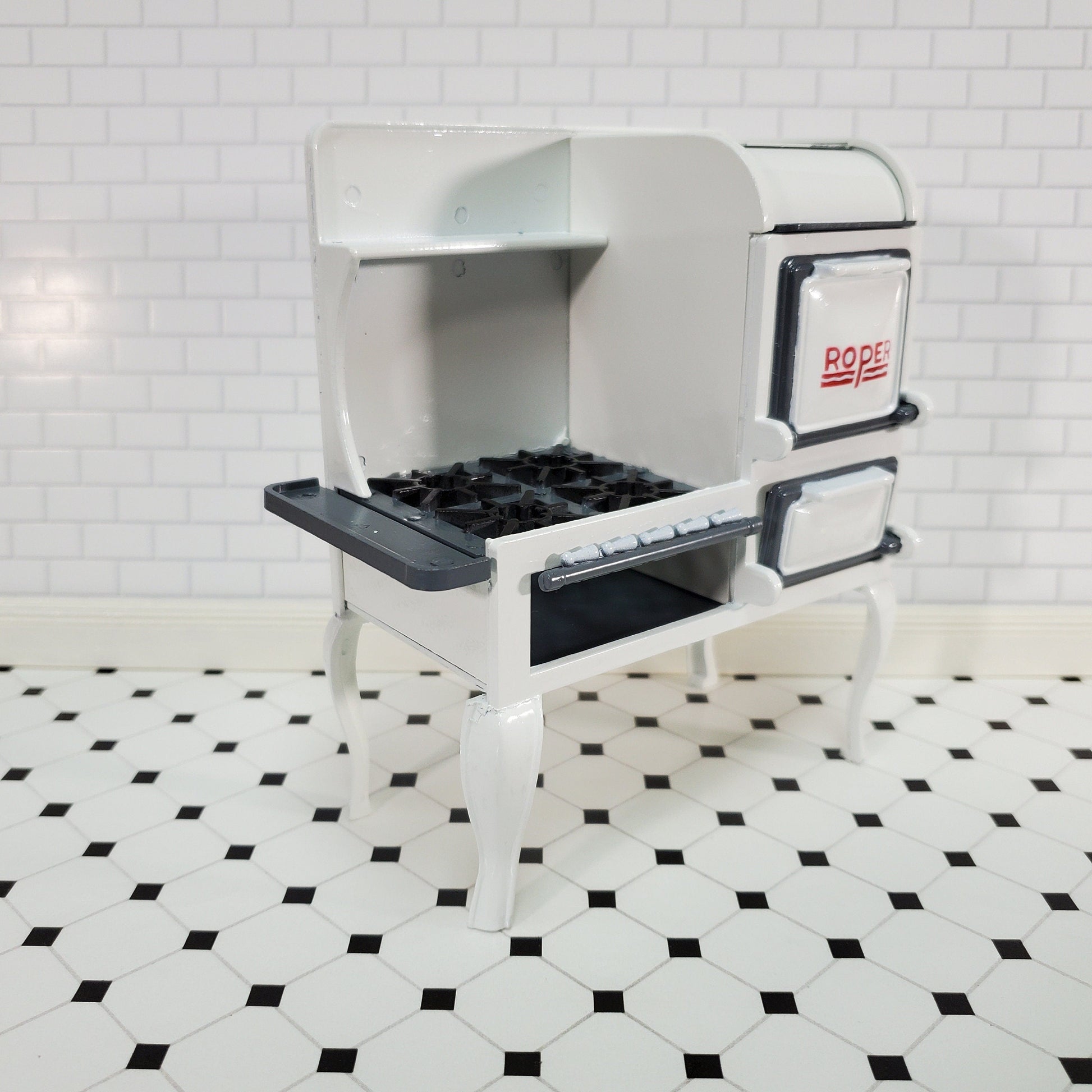 Dollhouse Roper Range Stove Oven 1920s Style Large 1:12 Scale Miniature Kitchen Metal