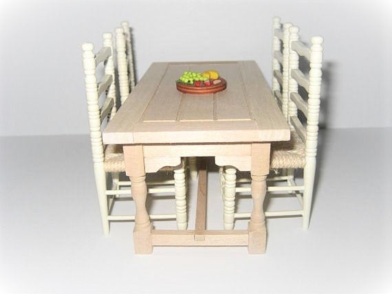 Dollhouse Miniature Kitchen or Prep Table Unfinished Large 1:12 Scale Furniture
