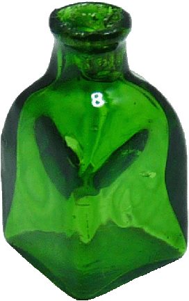 Miniature Green Glass Bottle Jar Vase Square Bottom 11/16" 1:12 Scale Dollhouse