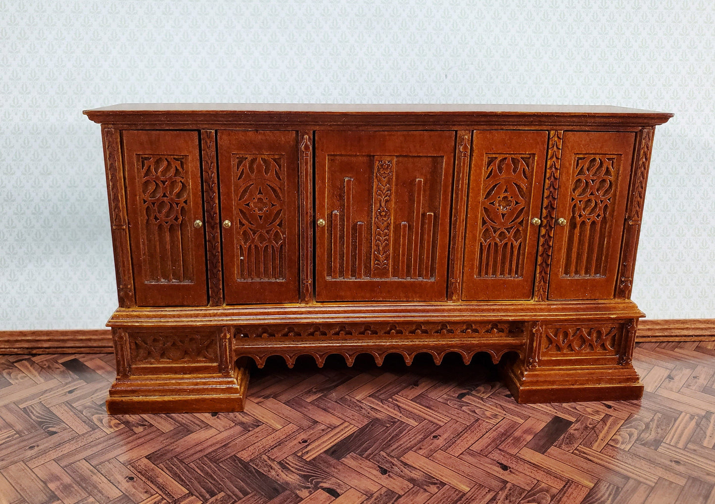 JBM Dollhouse Credenza Buffet Gothic Tudor 17th Century 1:12 Scale Furniture