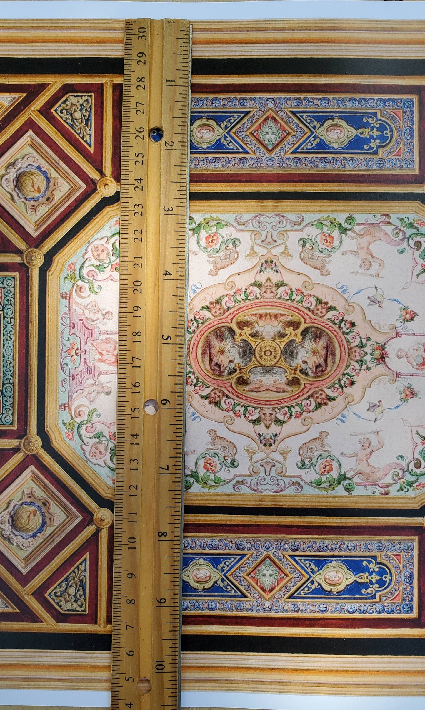 Dollhouse Ceiling Mural Wallpaper Victorian Painted Style 1:12 Scale Itsy Bitsy