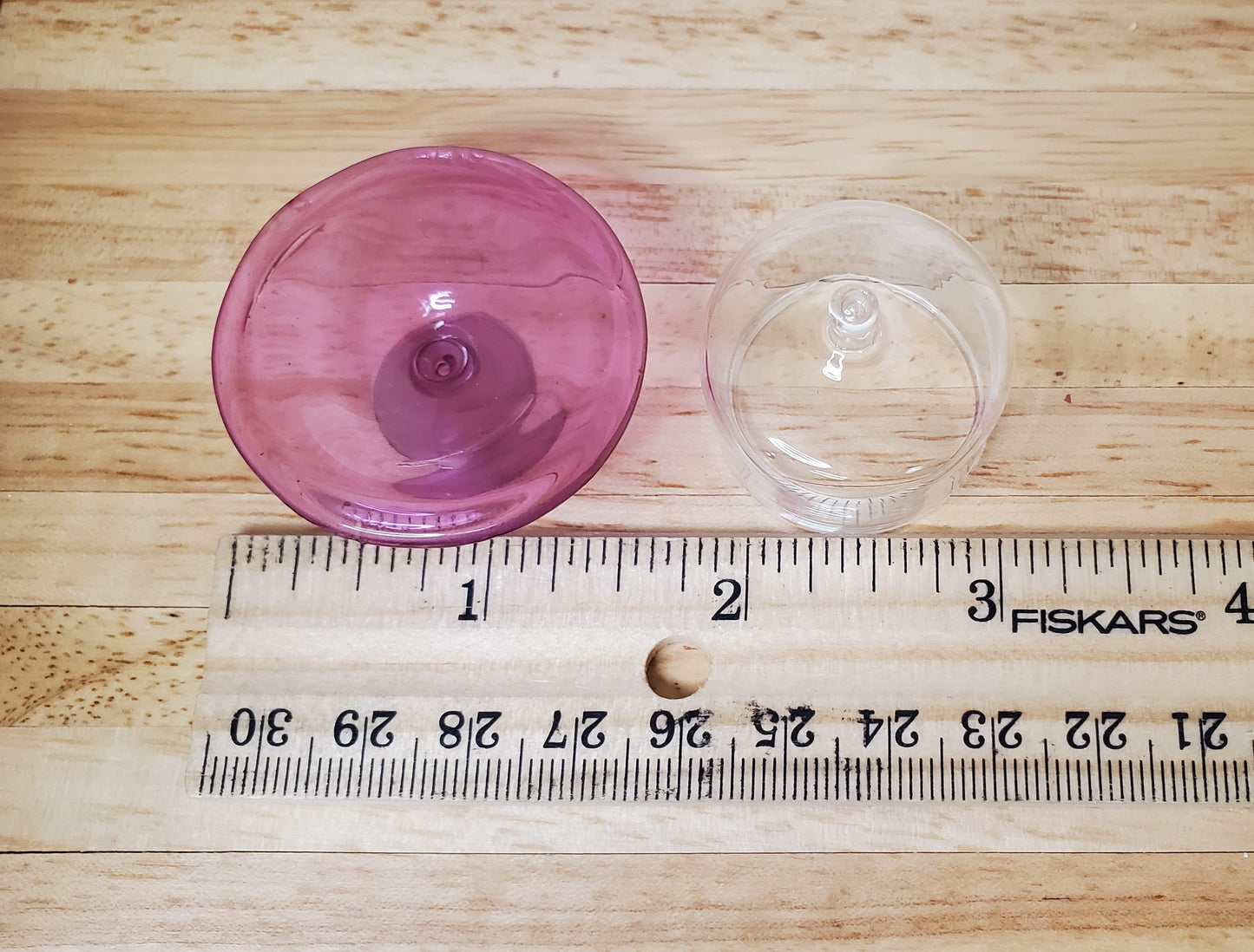 Dollhouse Lavender Glass Cake Stand with Cover 1:12 Scale Miniature Kitchen