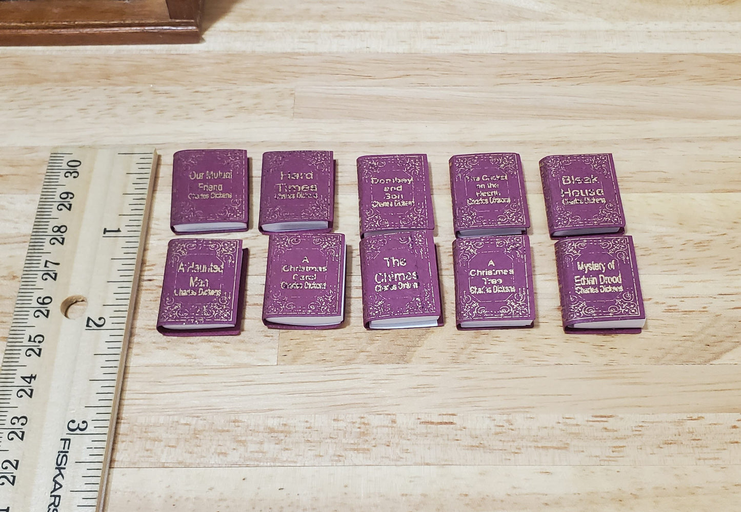 Dollhouse Book Set x10 Charles Dickens 1:12 Scale (blank inside) Handmade