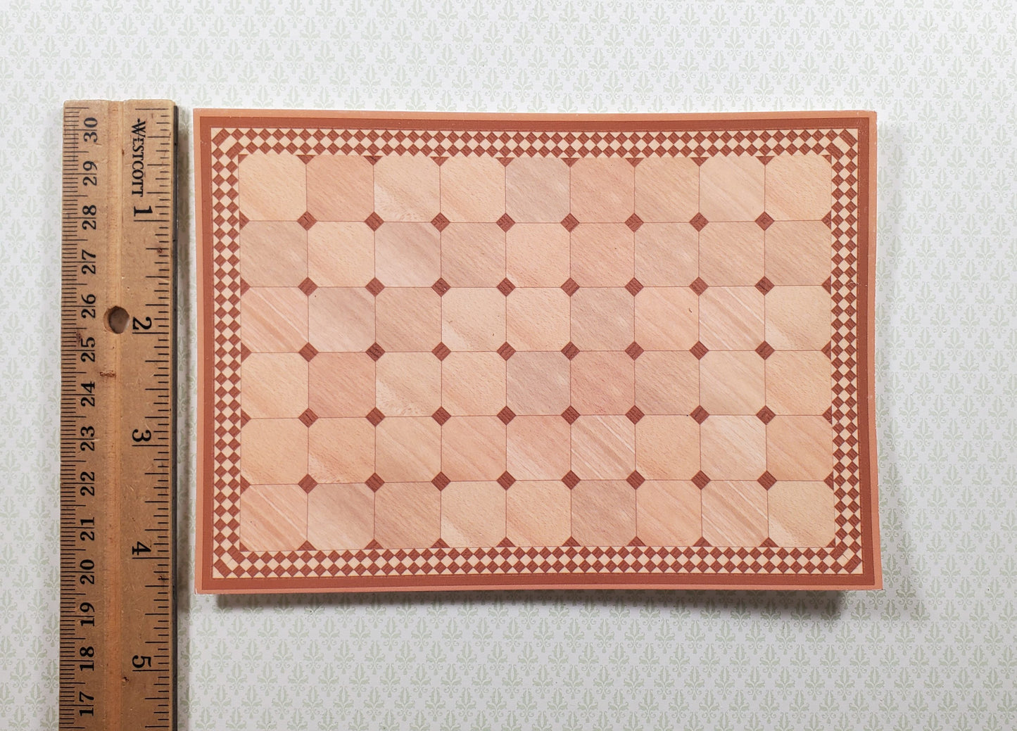 Dollhouse HALF SCALE Parquet Wood Floor Cardstock 1:24 Miniature World Model