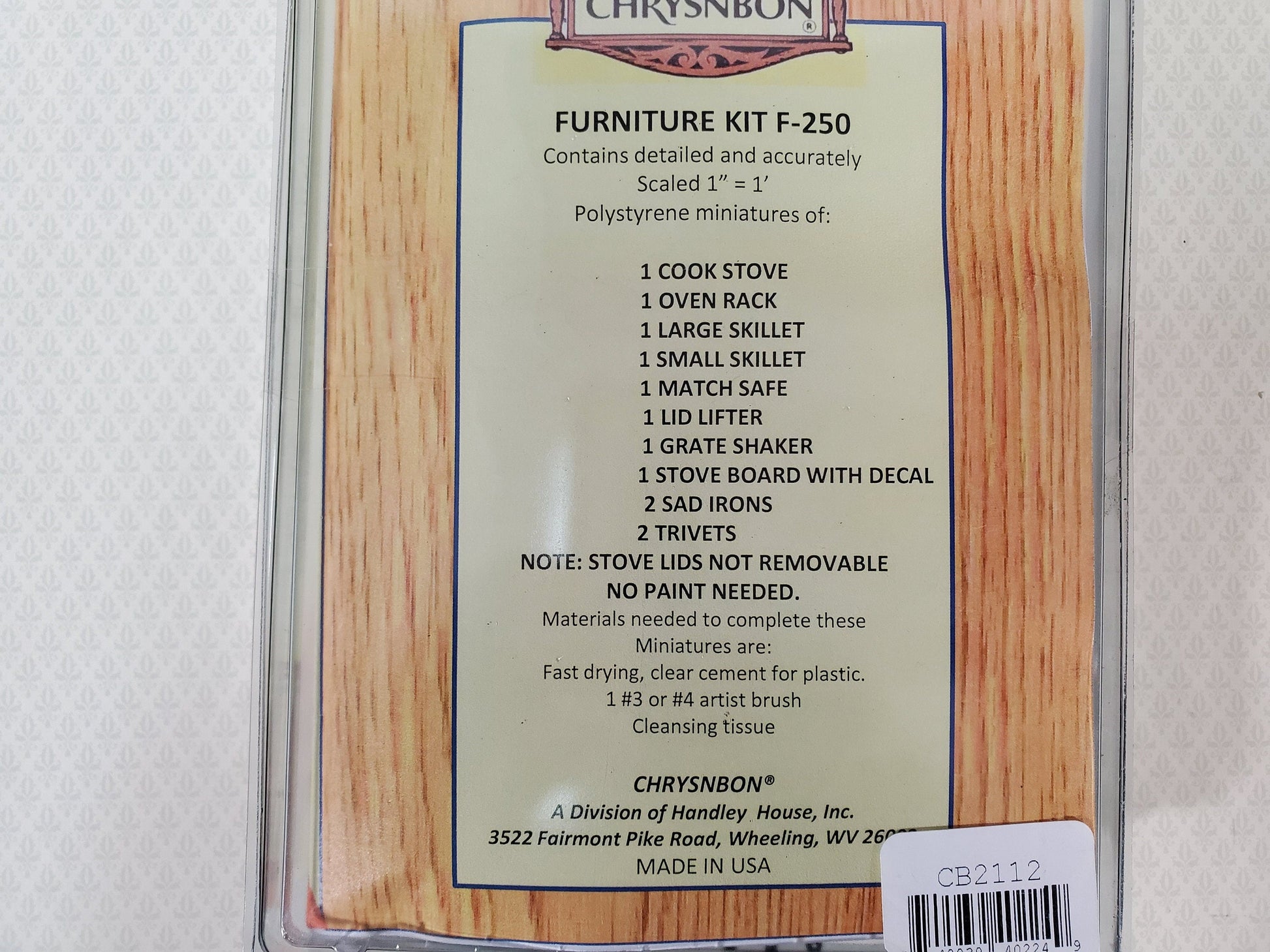 Dollhouse Chrysnbon Cooking Stove KIT Victorian Style Plastic 1:12 Scale Miniature