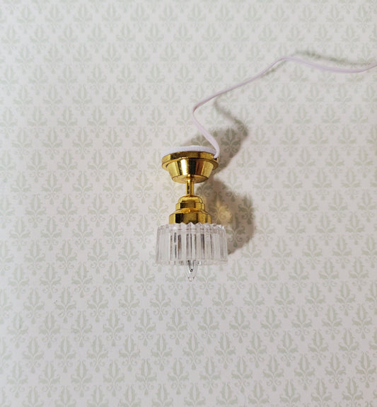 Dollhouse Ceiling Light Small Art Deco Style Hanging 12 Volt w/ Plug 1:12 Scale