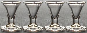 Dollhouse Real Glass Ice Cream Sundae Cups Clear Set of 4 1:12 Scale Miniature