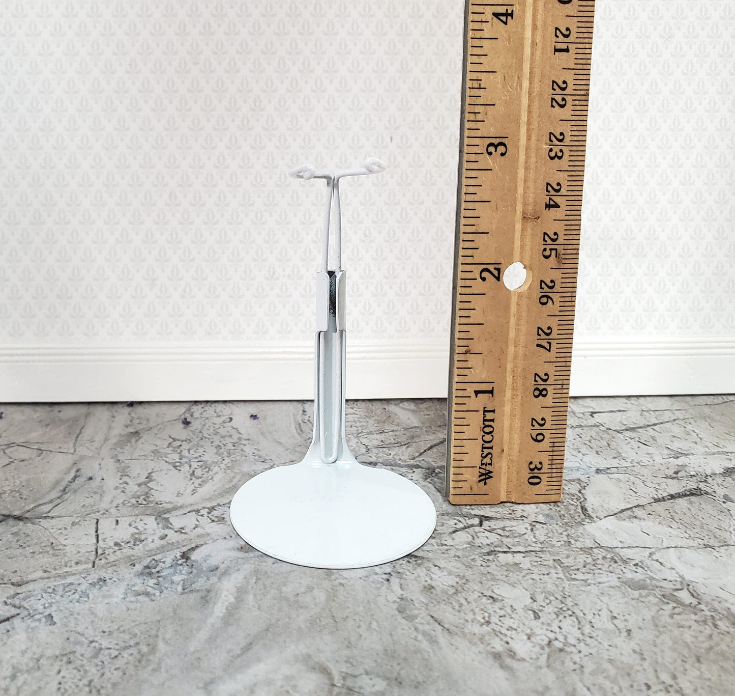 Doll Stand Metal for 4" - 6" Slim Waist Dolls 1:12 Scale Dollhouse Dolls Kaiser #1101