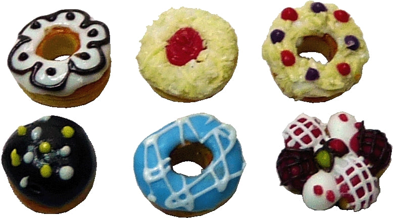 Dollhouse Fancy Donuts & Pastries Set of 6 1:12 Scale Miniature Food Dessert