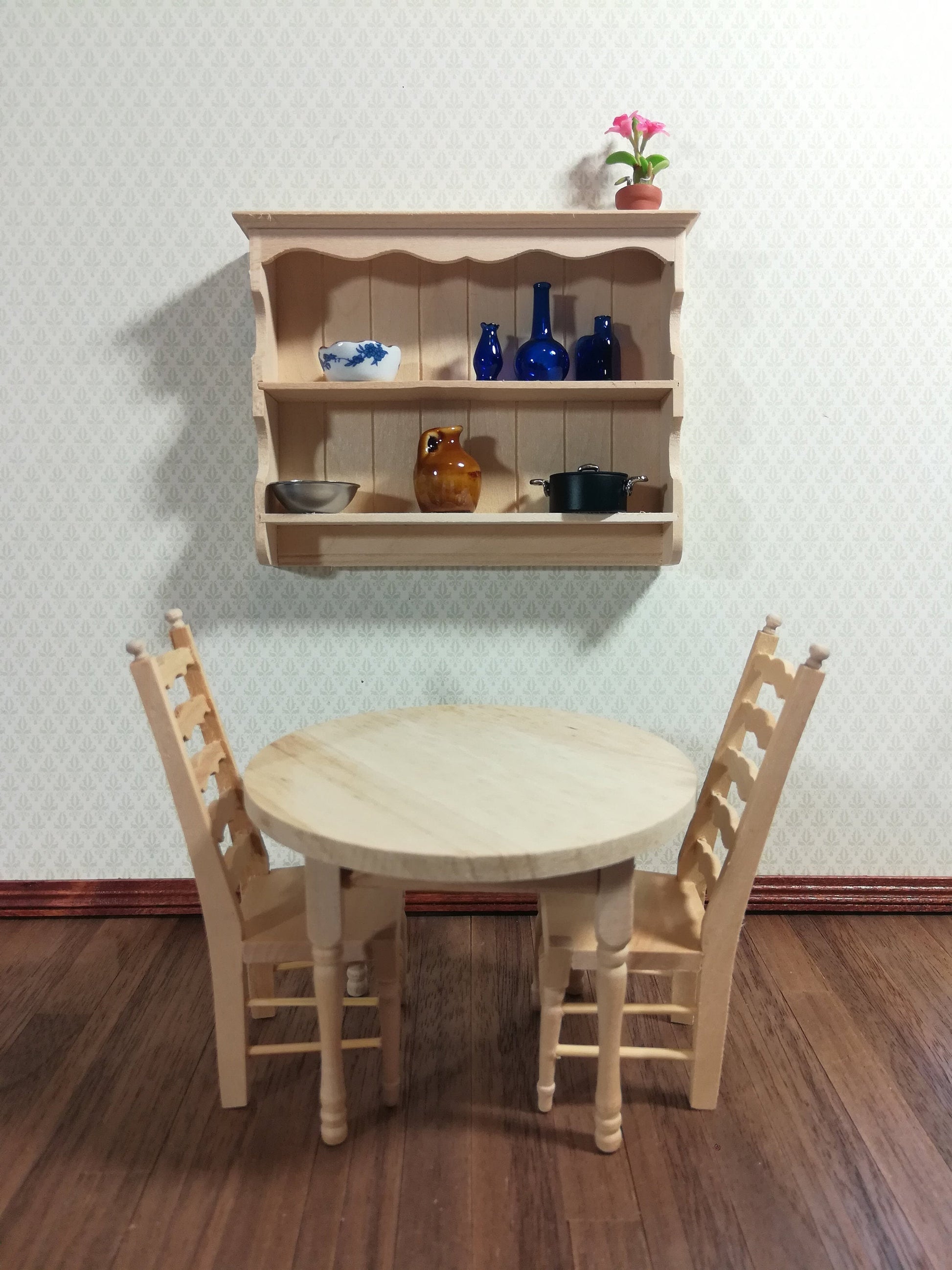 Dollhouse Miniature Display Shelf Large Hanging 1:12 Scale Furniture Unfinished Wood