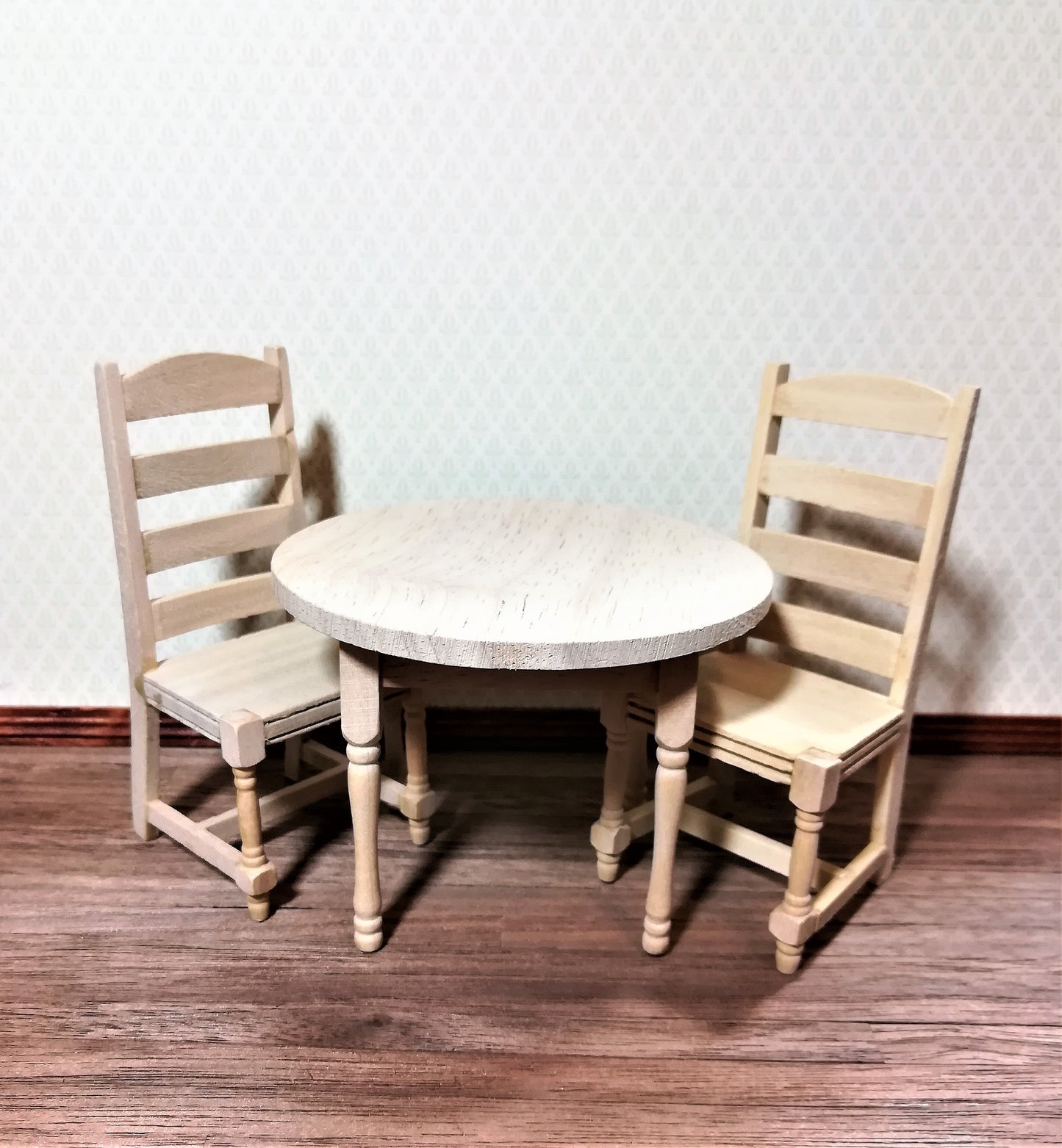 Dollhouse Miniature Chair Unpainted Ladderback for Kitchen or Dining Room 1:12