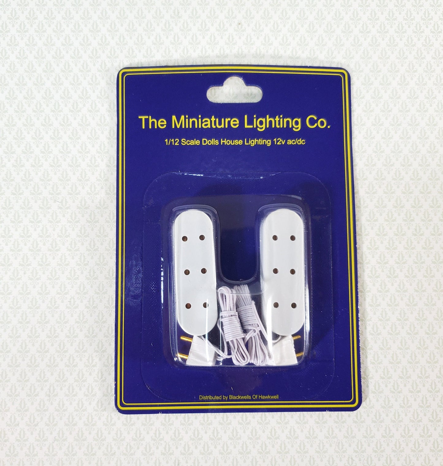 Dollhouse 3 Plug Triple Standard Outlet Extension Cords x2 for 1:12 Scale Miniature Lighting