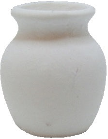 Dollhouse White Ceramic Vase or Jar Unglazed 1:12 Scale Miniature