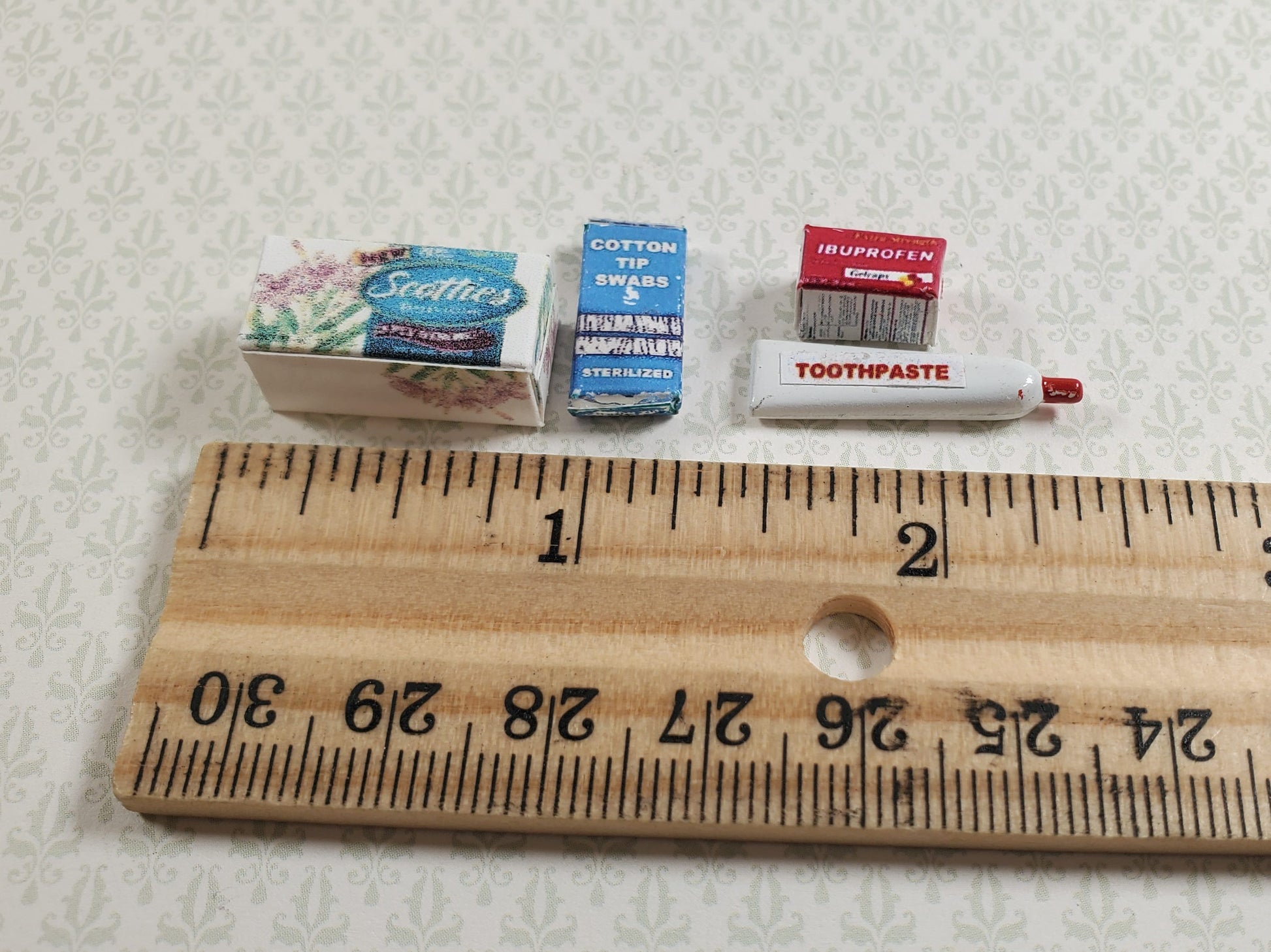 Dollhouse Bathroom Accessories Tissue Toothpaste Ibuprofen 1:12 Scale Medicine
