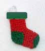 Dollhouse Handknit Christmas Stocking Red and Green 1:12 Scale Miniature
