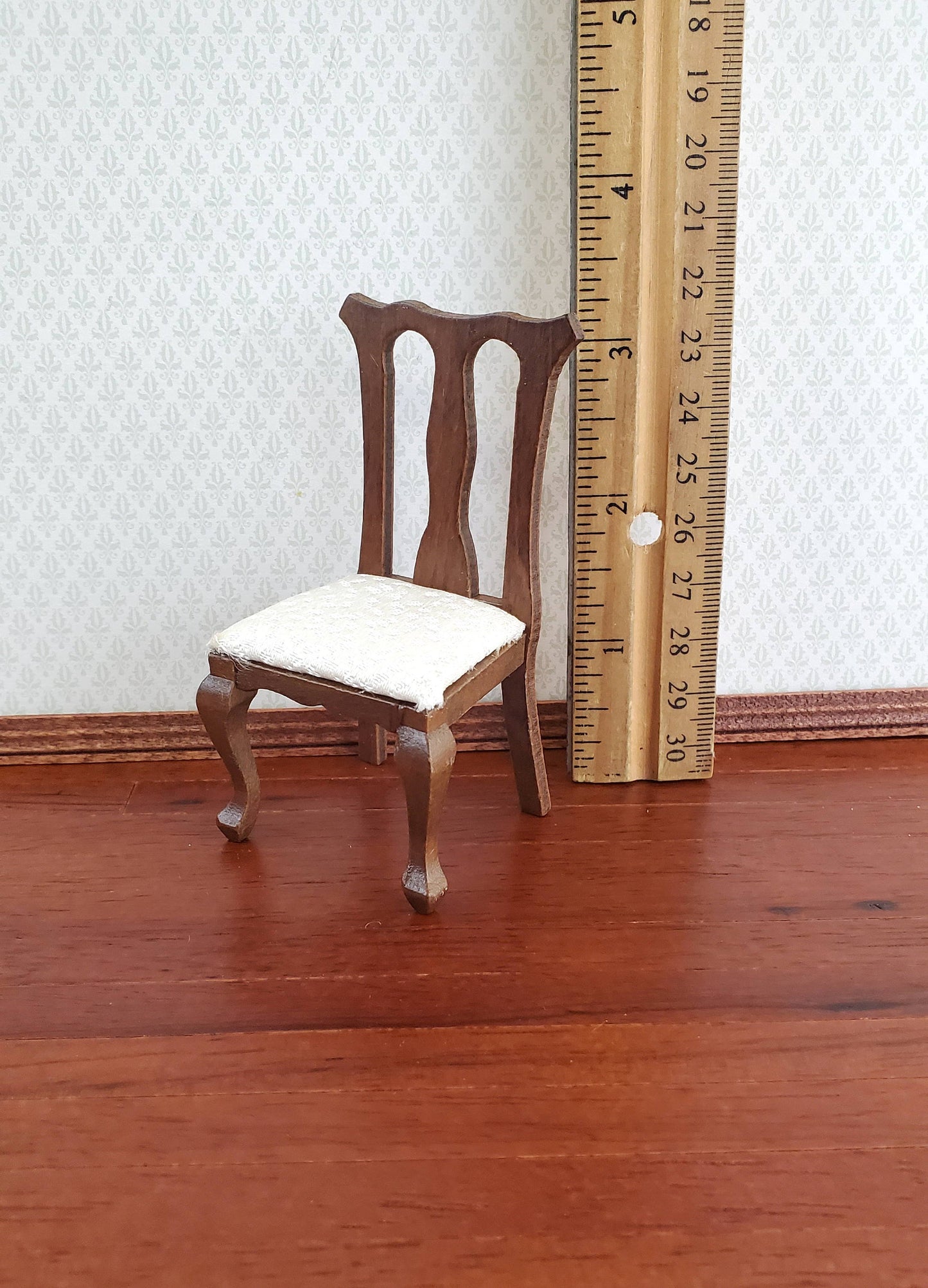 Dollhouse Chair for Kitchen or Dining Room White Seat 1:12 Miniature Furniture
