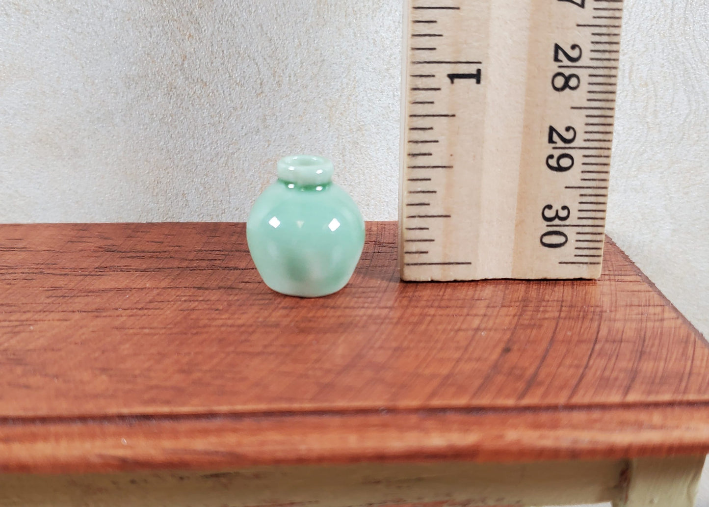 Dollhouse Small Ceramic Vase or Jug Green1:12 Scale Miniature