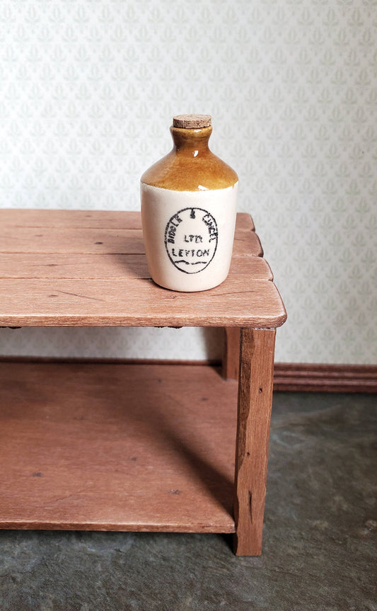 Dollhouse Miniature Stoneware Jug with Cork Demijohn Crock Large 1:12 Scale Handmade 1 3/8"