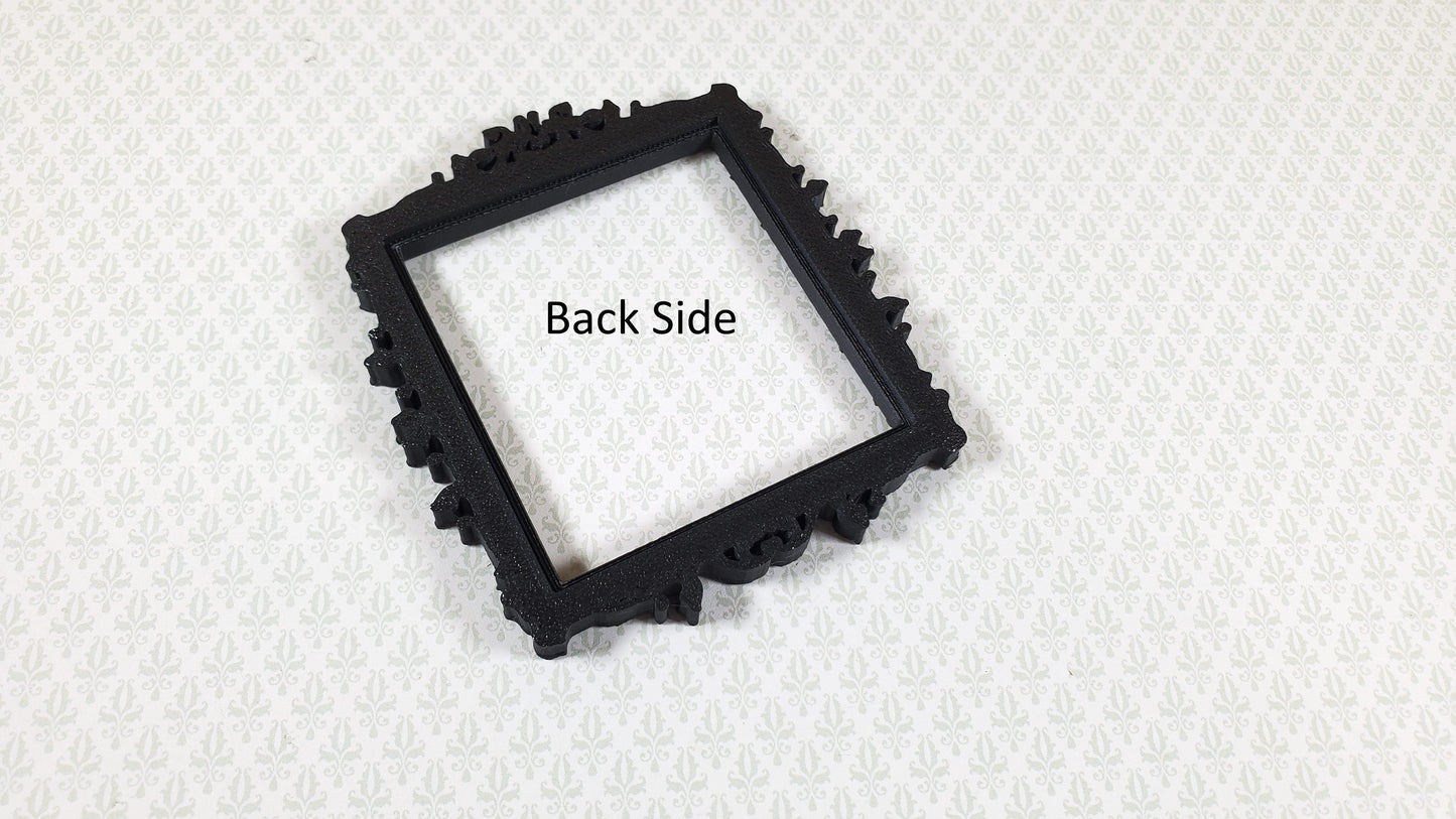Dollhouse Miniature Picture Frame Black Victorian Style 1:12 Scale MC206