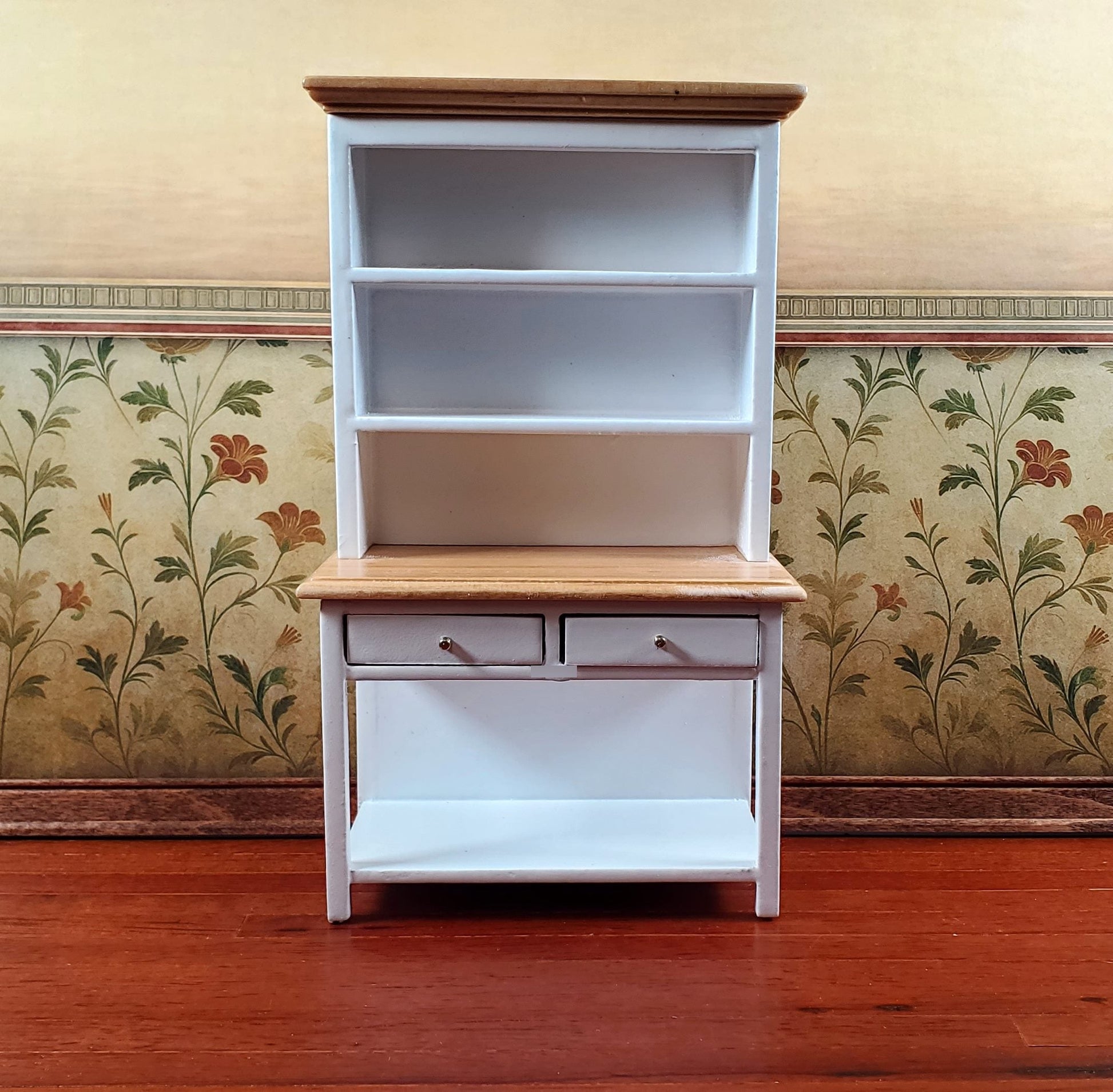 Dollhouse Kitchen Hutch Cabinet Cupboard White 1:12 Scale Miniature Furniture