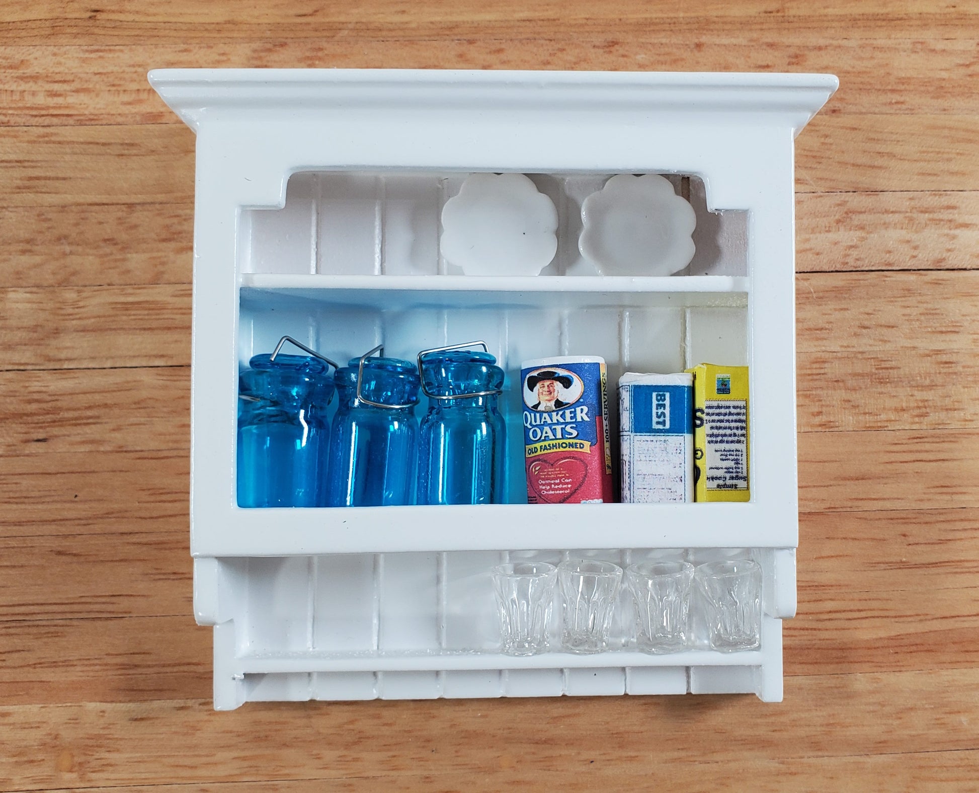 Dollhouse Hanging Shelf All White 1:12 Scale Miniature Furniture Bath or Kitchen