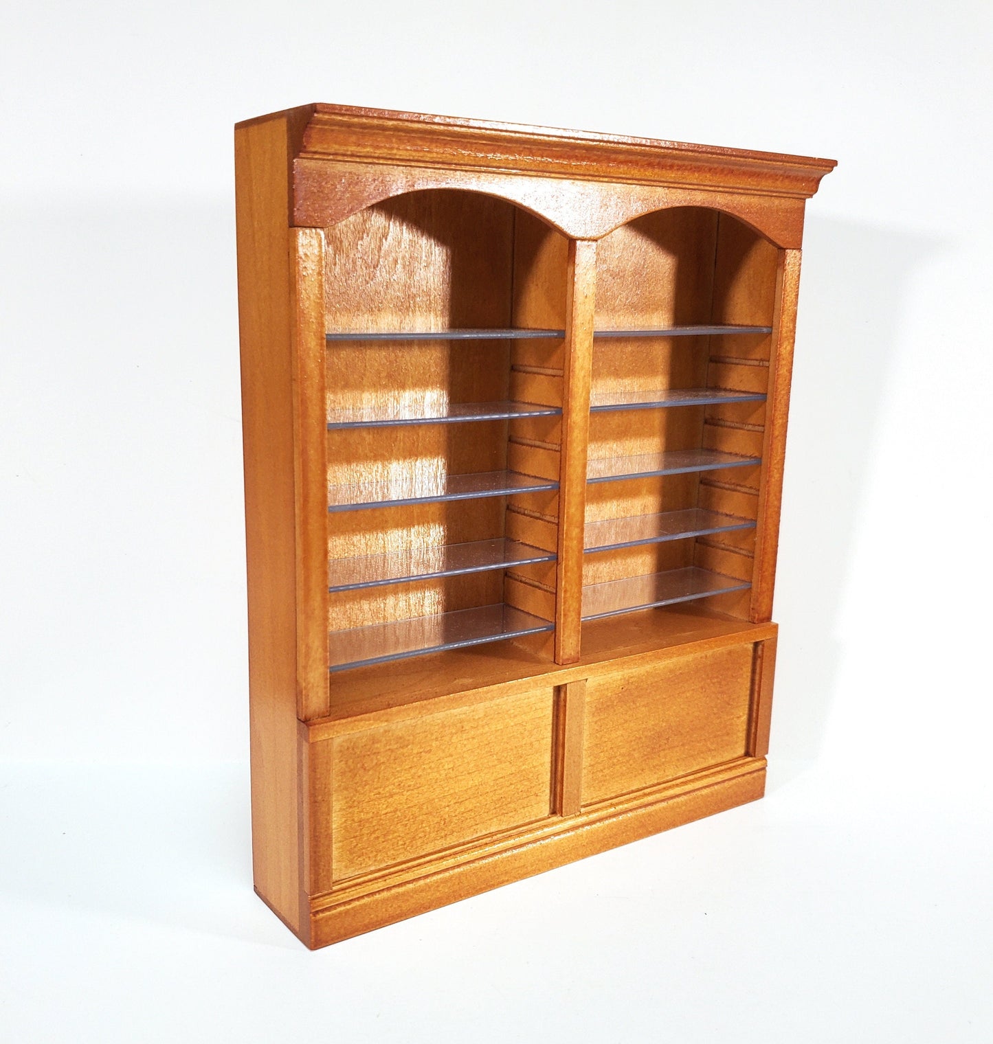 Dollhouse Library Bookcase or Shop Shelves 2 Bay 10 Adjustable Shelves 1:12 Scale Furniture