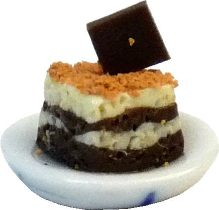 Dollhouse Brownie Layer with Chocolate Accent 1:12 Scale Miniature Dessert Food