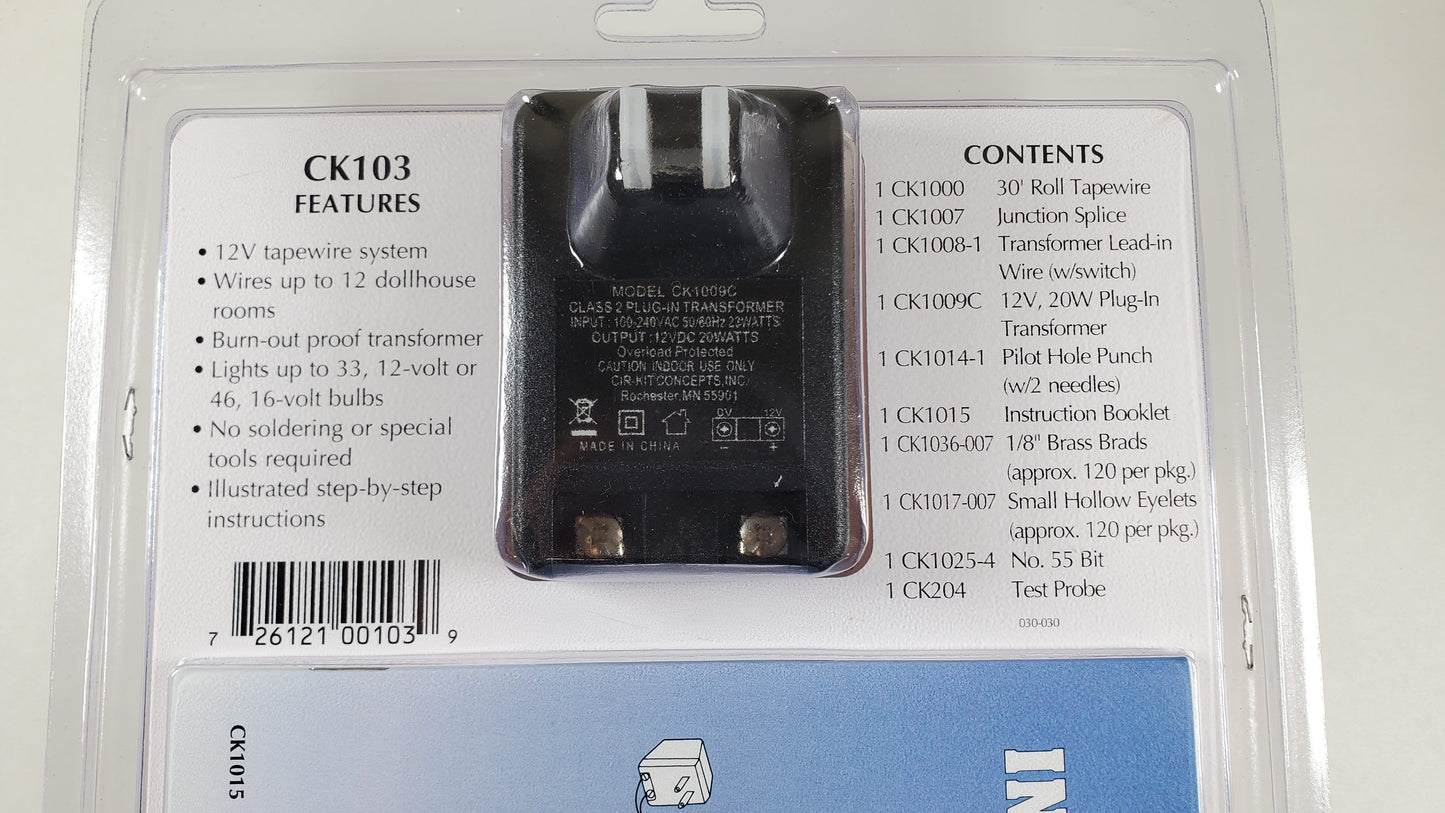 Dollhouse Large House Wiring Kit 33 Bulbs 12 Volt Tape Wire System Cir-Kit Concepts