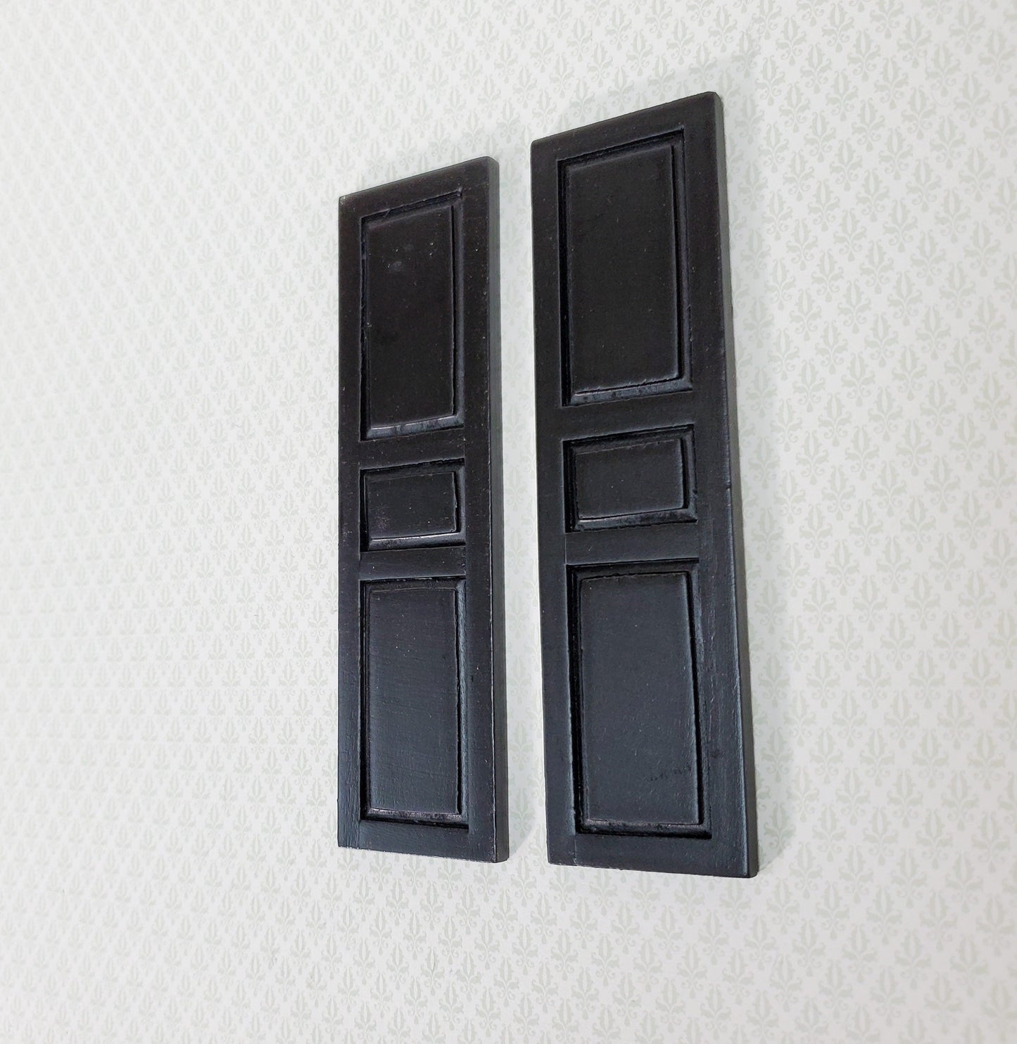 Dollhouse Miniature Shutters 3 Panel 1 Pair BLACK 1:12 Scale 4 5/8" CLA75021