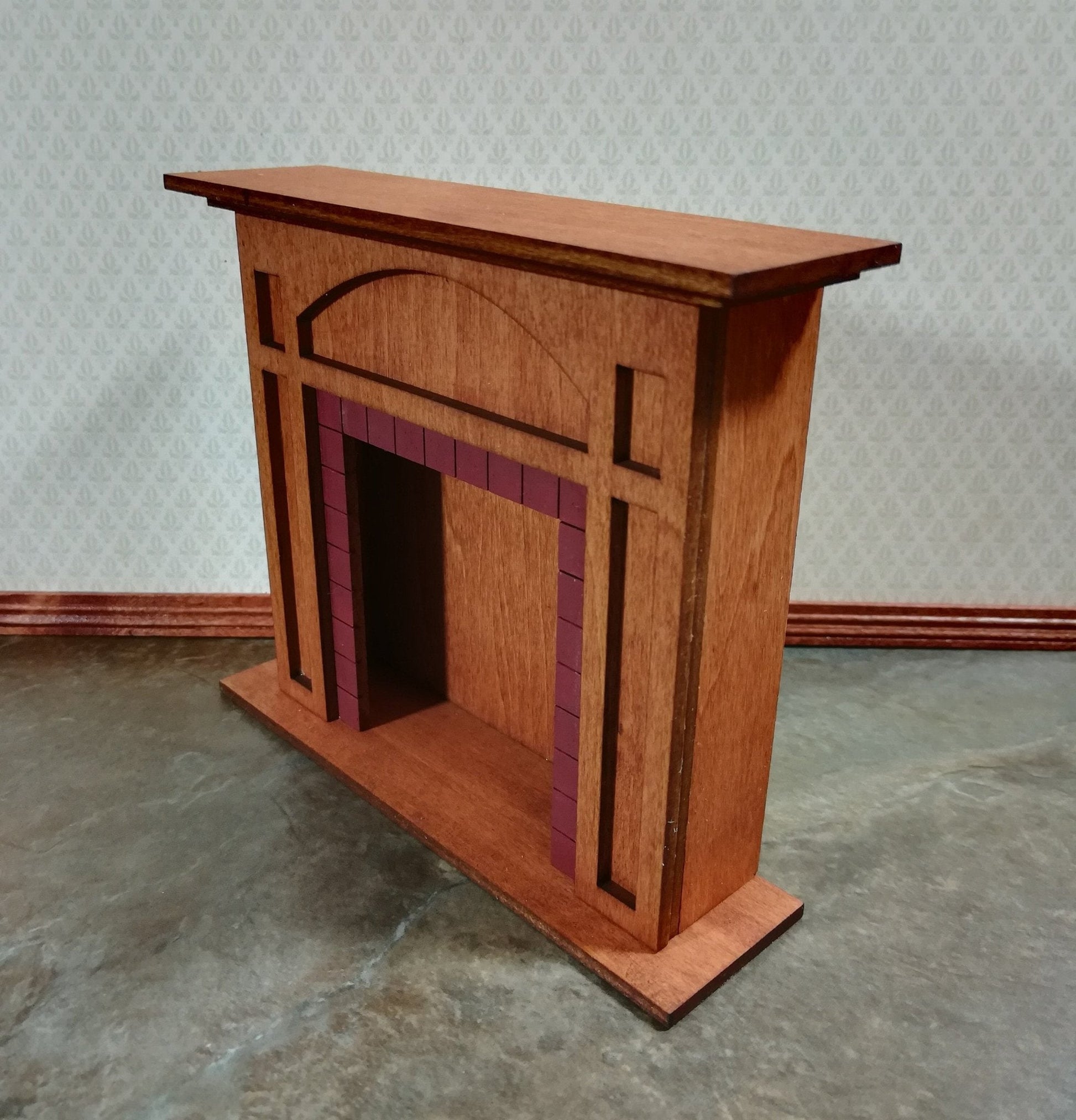 Arts & Crafts Fireplace Dollhouse Miniature Kit 1:12 Scale Original Design - Miniature Crush