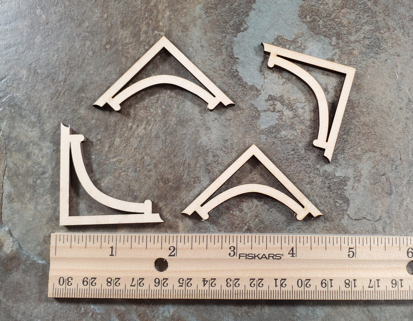 Dollhouse Simple Arch Wood Corbels Decoration Apex Trim 1:12 Scale Miniature x4