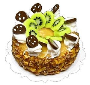Dollhouse Kiwi Chocolate Cream Puff Cake 1:12 Scale Miniature Dessert Bakery