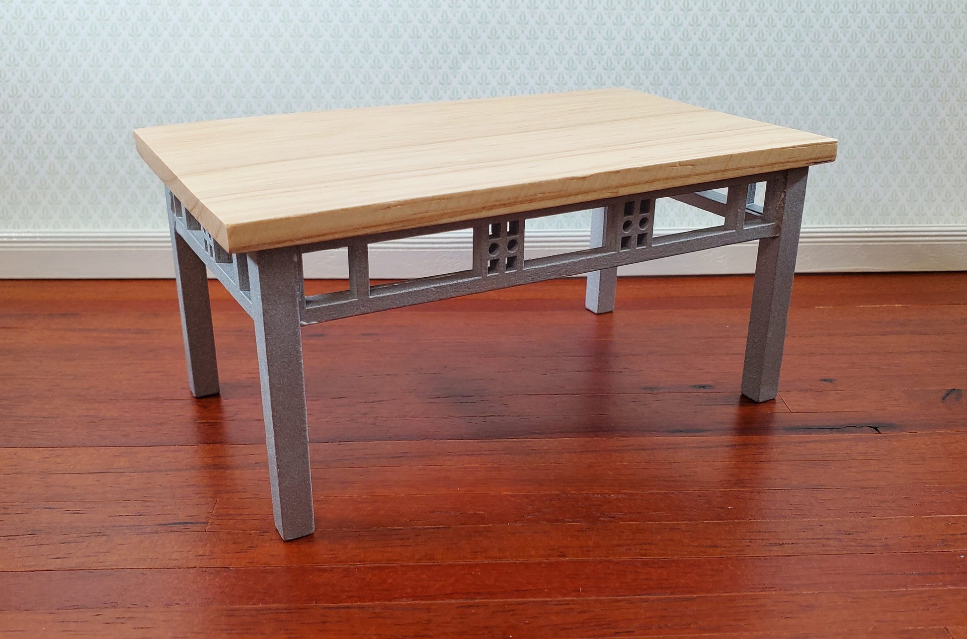 Dollhouse Dining Room Table and 4 Chairs Modern Style 1:12 Scale Miniature Furniture