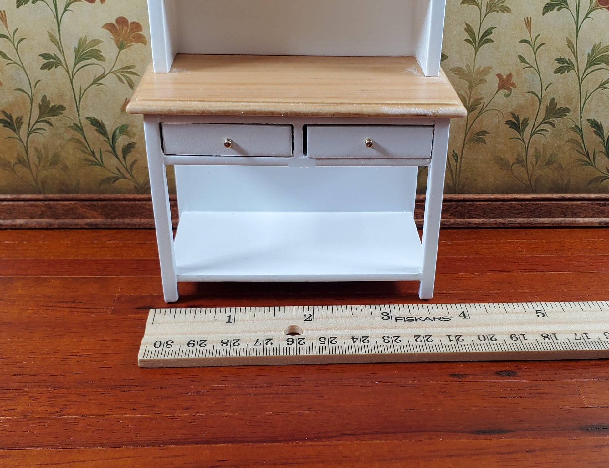 Dollhouse Kitchen Hutch Cabinet Cupboard White 1:12 Scale Miniature Furniture
