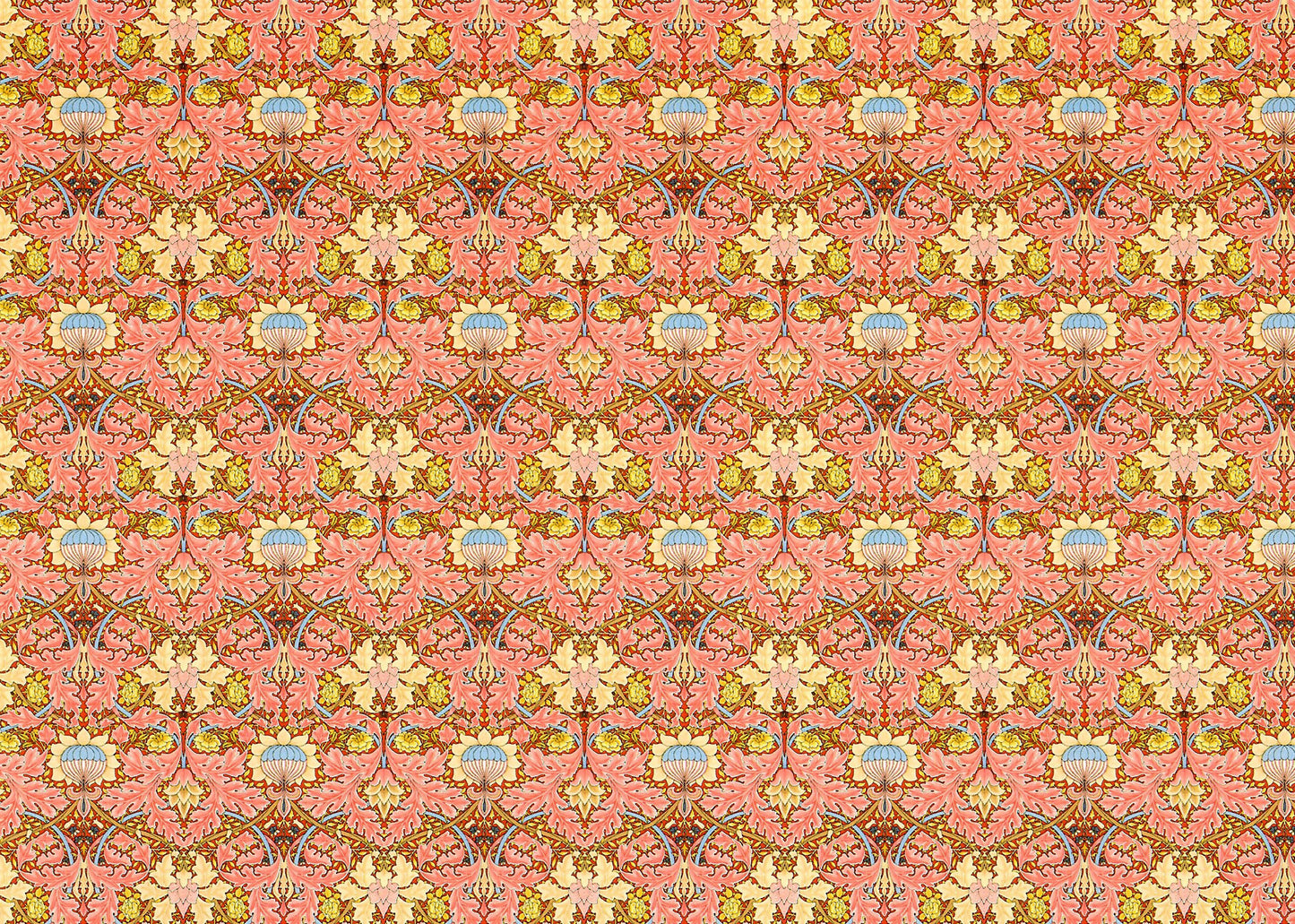 Dollhouse Wallpaper Victorian Morris Style Pink 1:12 Scale Miniature Itsy Bitsy