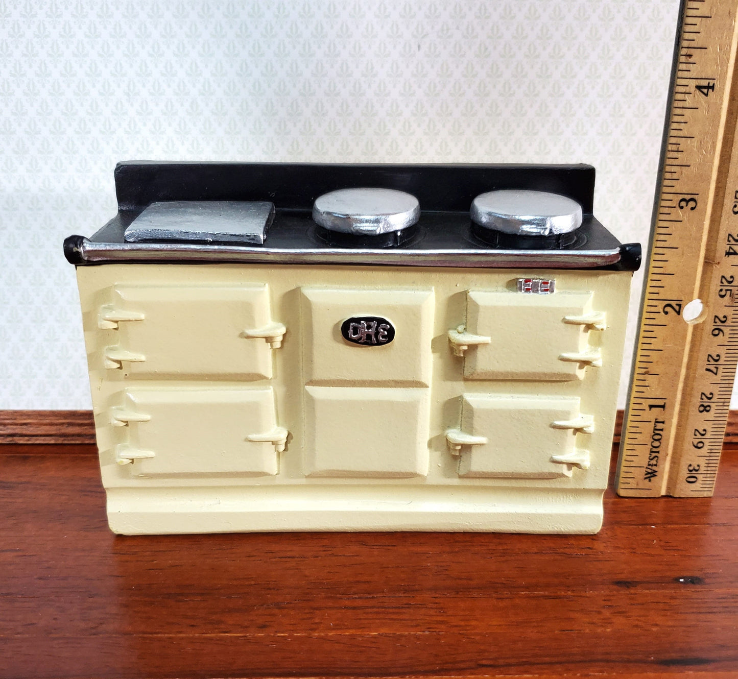 Dollhouse AGA Style Cooker Stove Oven Cream Large 1:12 Scale Miniature Kitchen