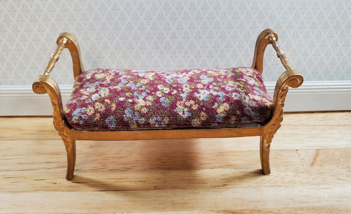 Dollhouse Settee Bench Upscaled Estate Piece 1:12 Scale Miniature Furniture