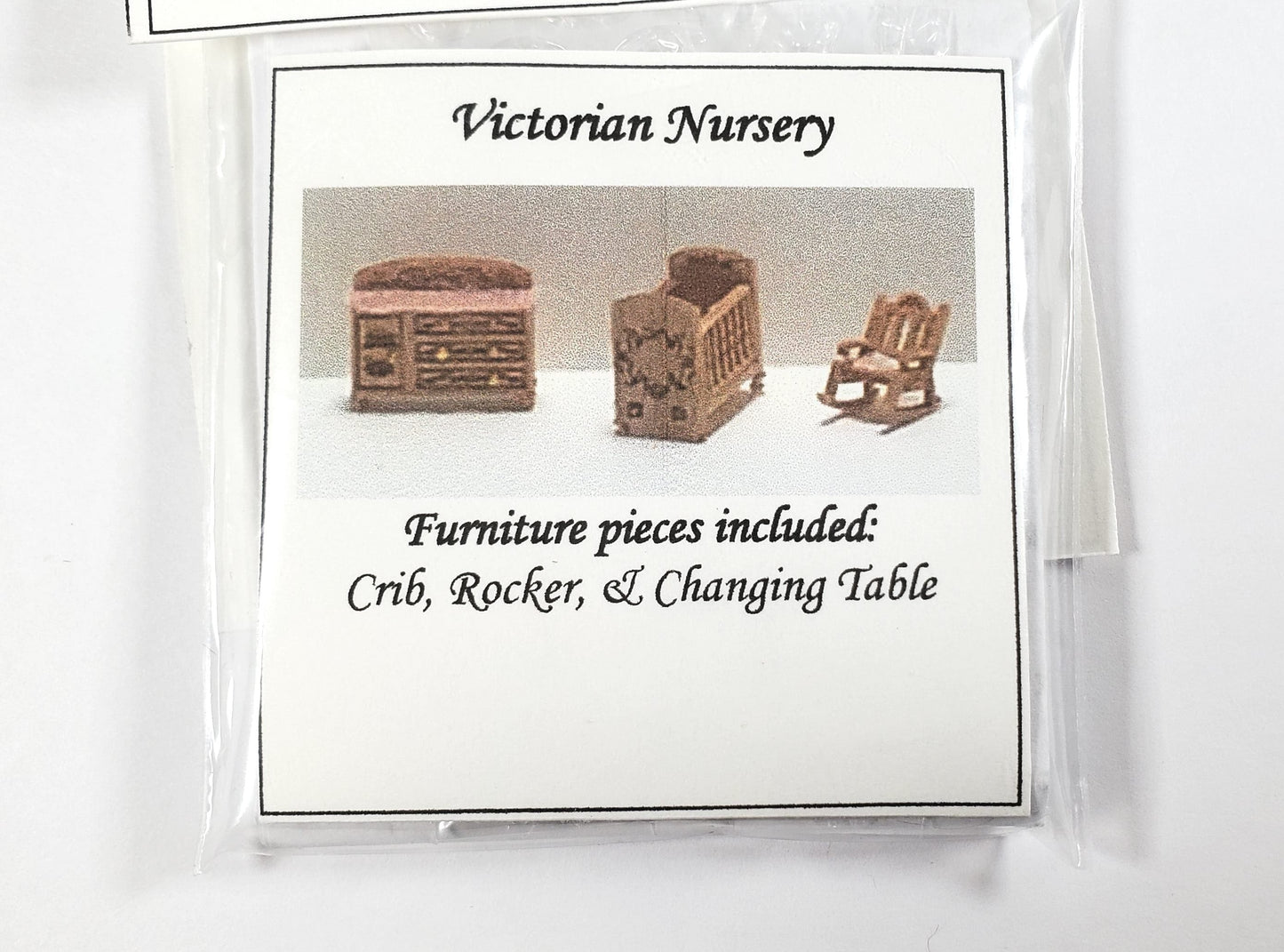 Dollhouse 1:144 Scale Furniture KIT DIY Victorian Nursery Crib Changing Table ++