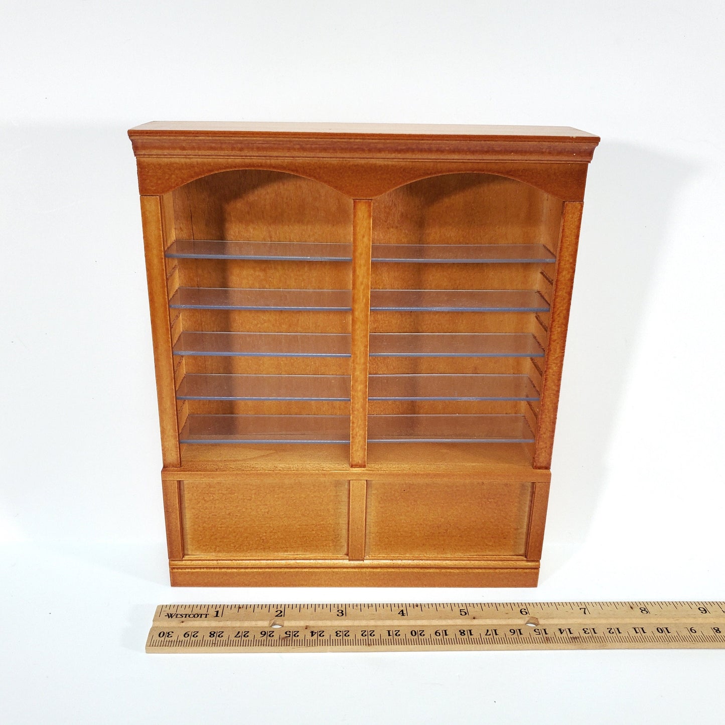 Dollhouse Library Bookcase or Shop Shelves 2 Bay 10 Adjustable Shelves 1:12 Scale Furniture